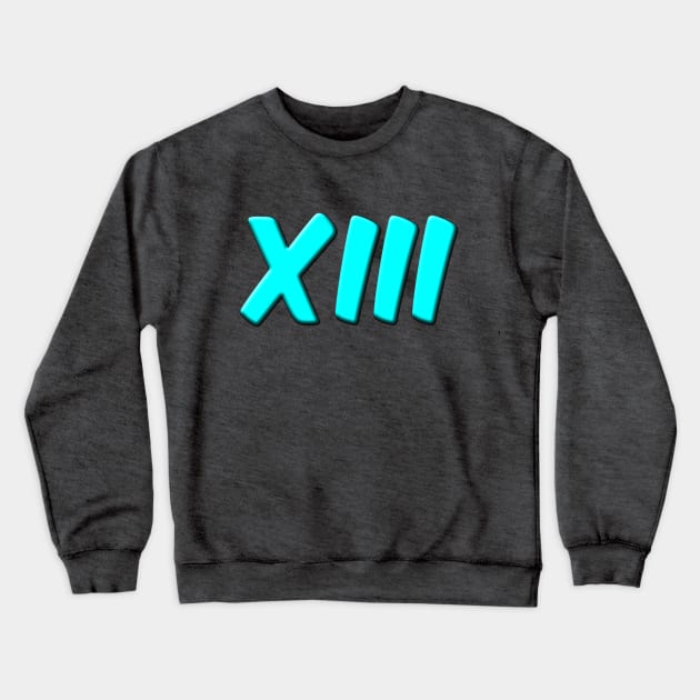 LOGO BLUE XIII number 13 Crewneck Sweatshirt by J. Augustus